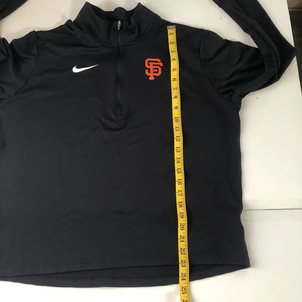 Nike Dri-Fit SF Giants Men’s 1/4 Zip Pull Over Thumb Holes Size Large